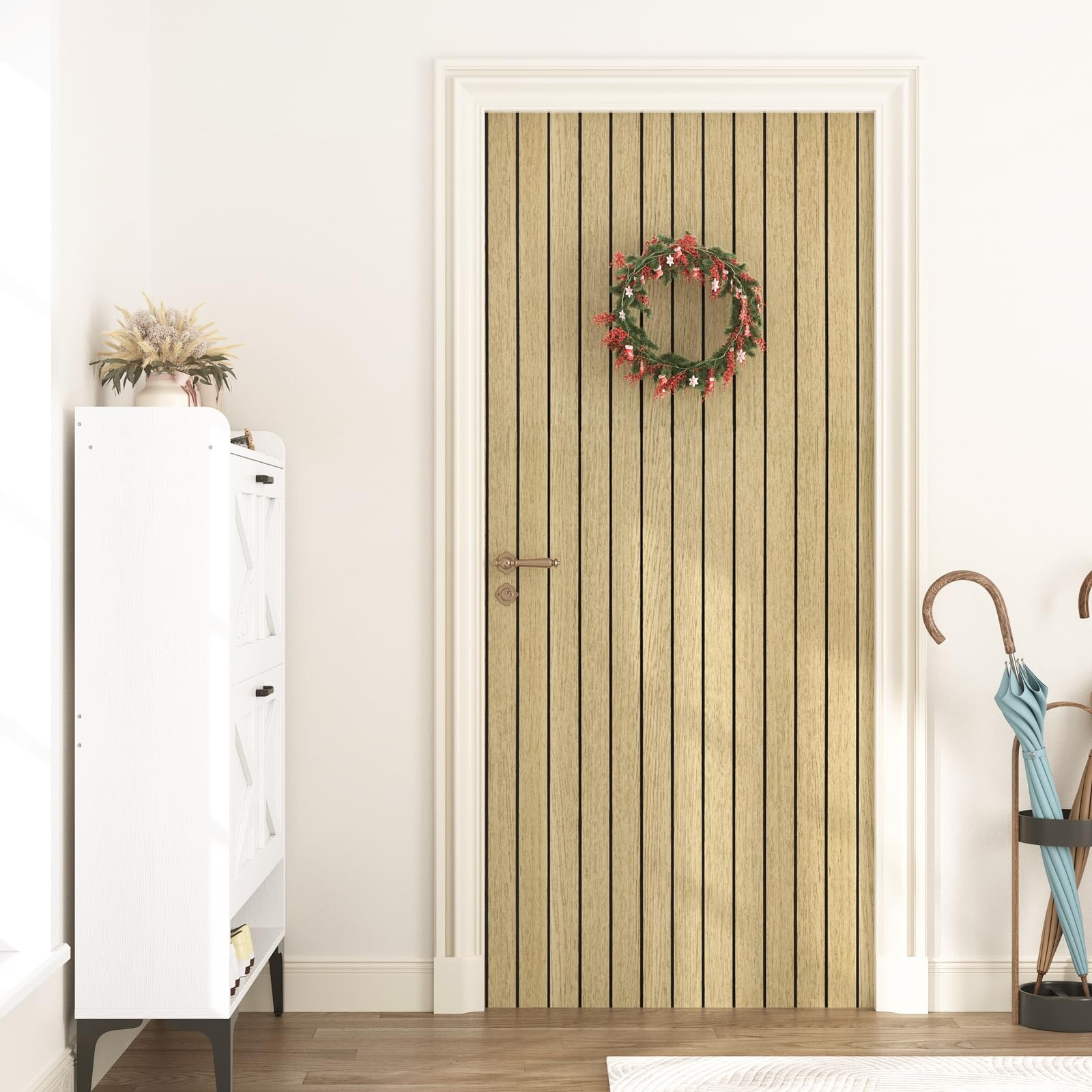 Wallercity Brown Wood Slat Wall Paneling For Interior Walls Removable