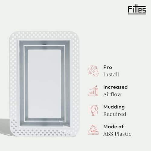 Fittes Flush Wall Vent [Lite+] – 6″x10″ – Cotton White – 6″x10″,