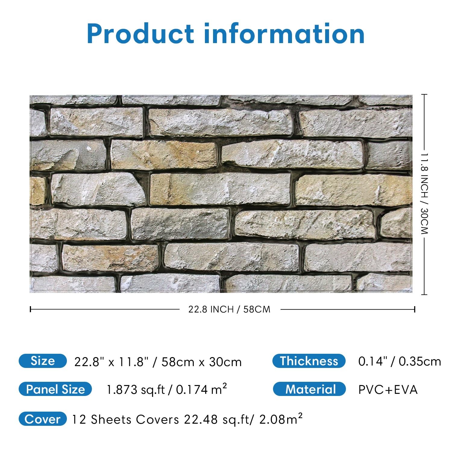Comstickc 3D Stone Wall Panel Peel And Stick12 Pcs Of 22.8 X 11.8 Diy