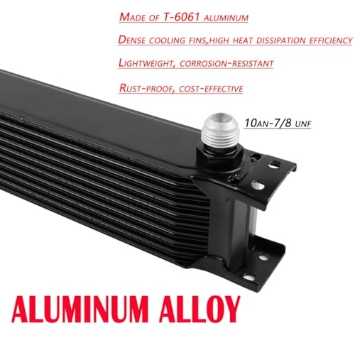 19 Row Oil Cooler 10AN Stacked Plate Aluminum Transmission Engine Cooler 19 ROW