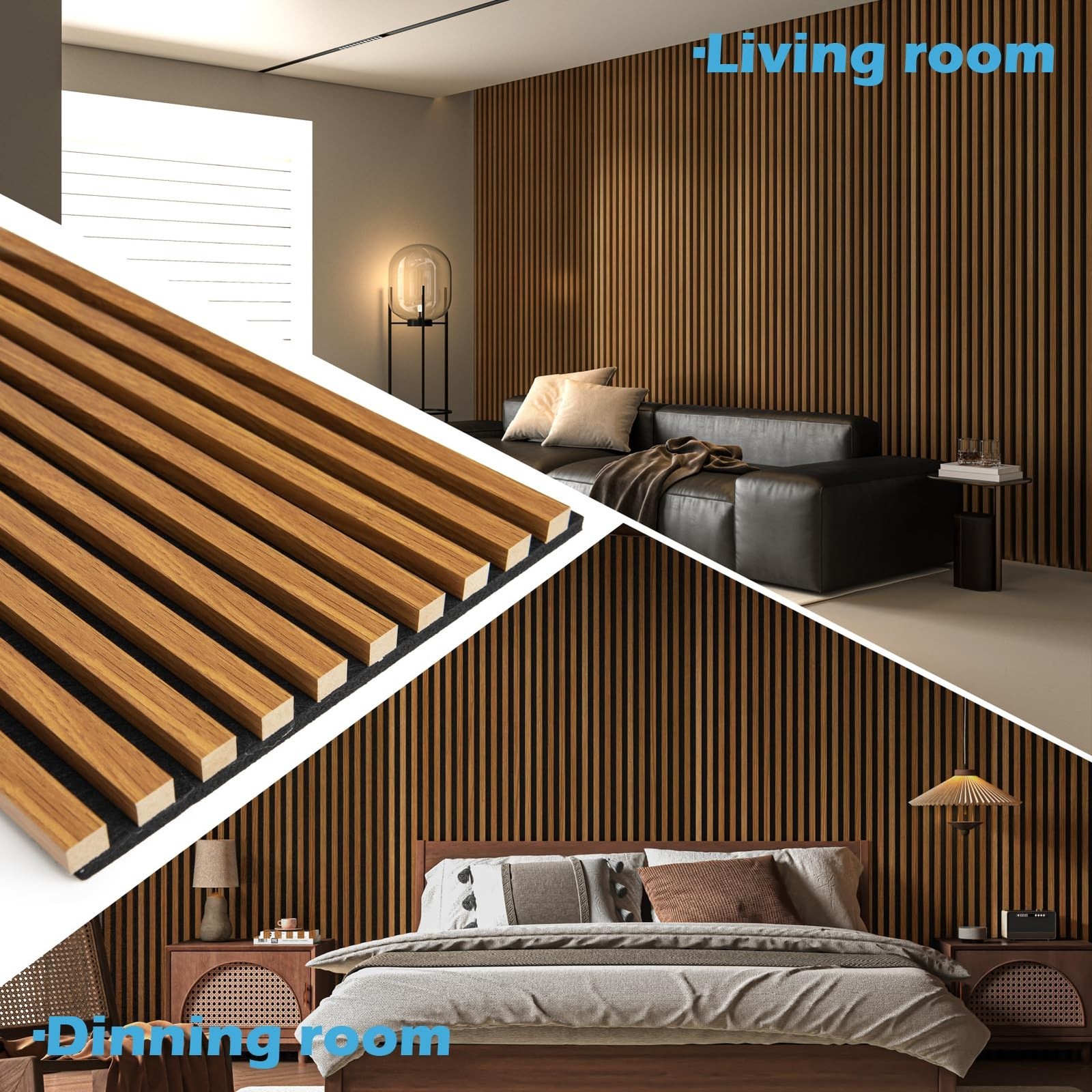 Art3d 4-Pack 48×24 Acoustic Wood Panels Wall Ceiling – Teak