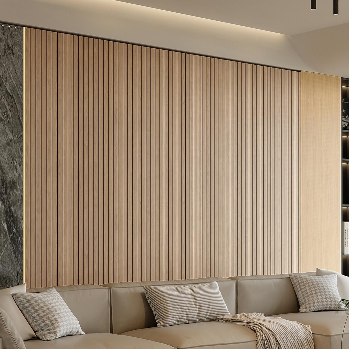 Yu Li 3Dh Peel And Stick Pvc Slat Wall Panel 236X15.75 Self-Adhesive Thick Faux