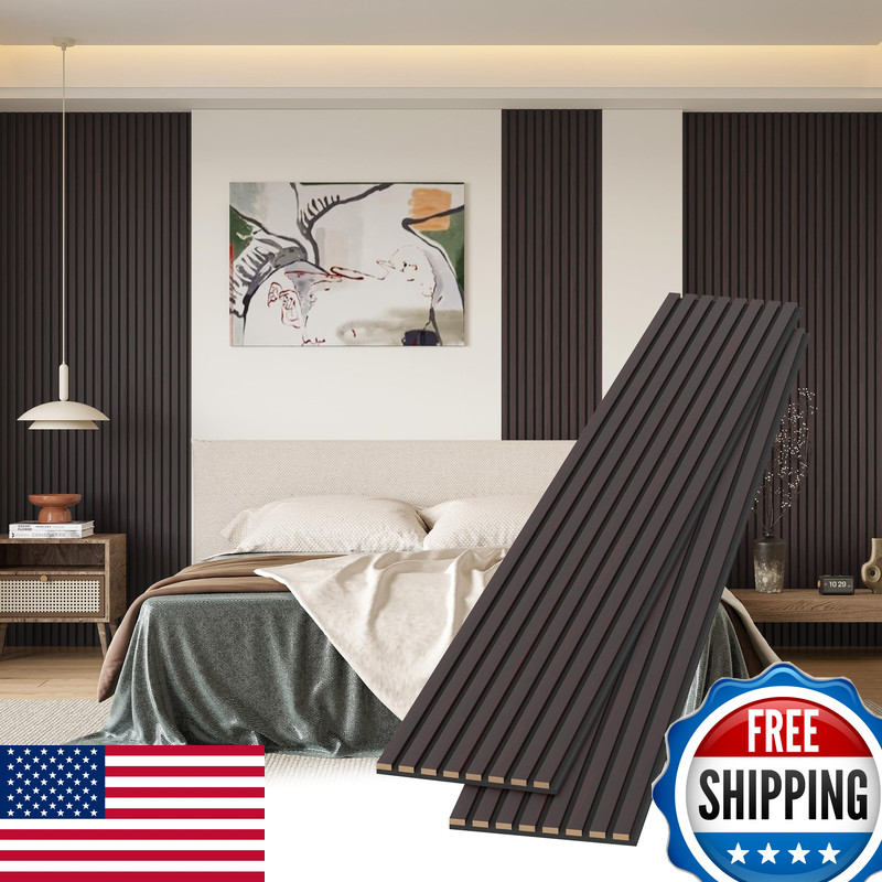 Pohare Wood Slat Wall Panels 2 Pack 8 X 1 Ft Decorative Wood Panels For
