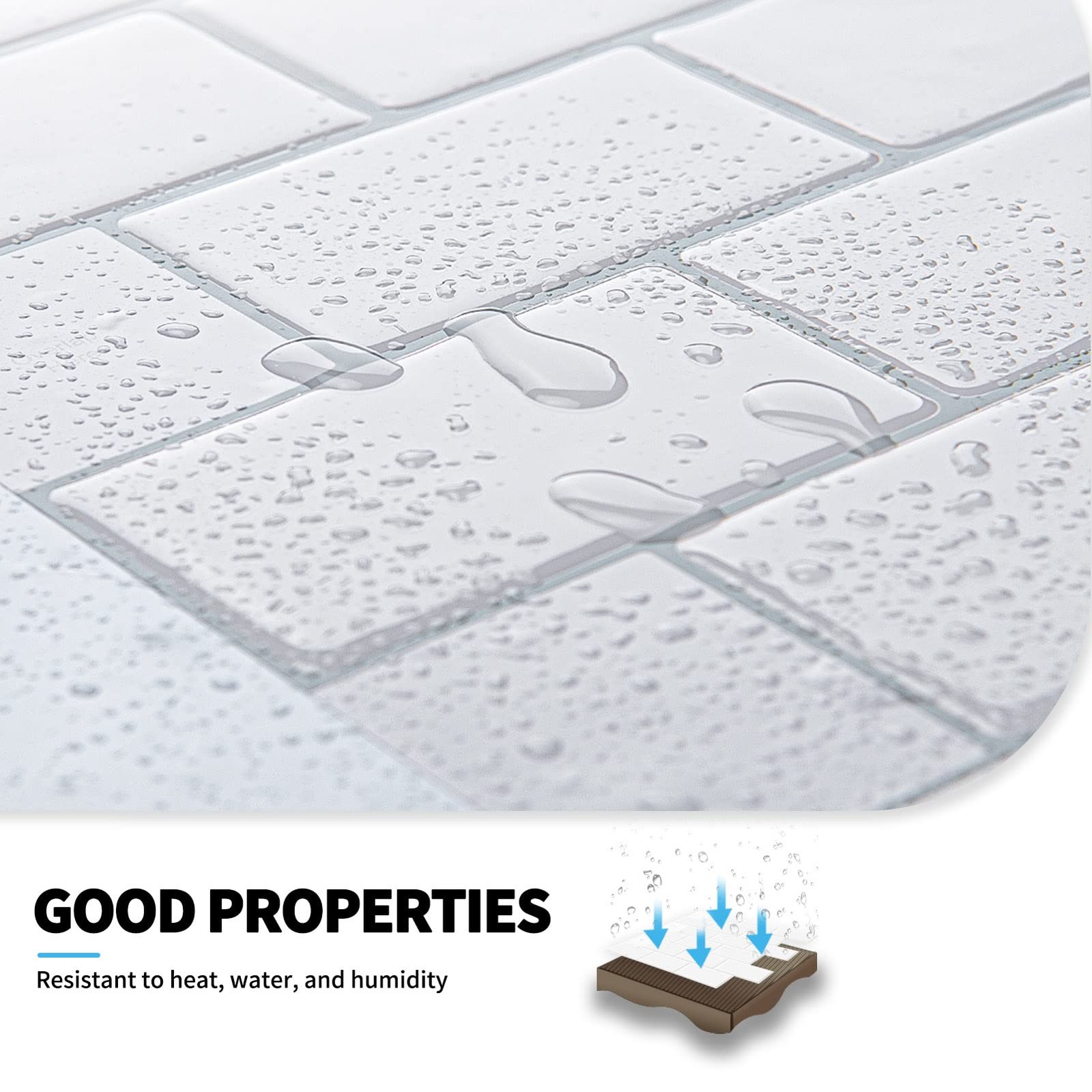 Art3d 10-Sheet 12″x12″ Peel & Stick Tile Backsplash for Kitchen & Bath – White