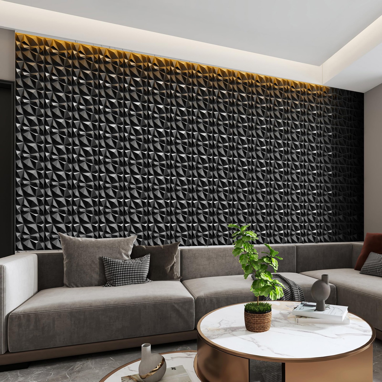 INMOZATA 3D Wall Panels for Interior Wall Decor, 33 Pack 12 x 12 Inch Decorative