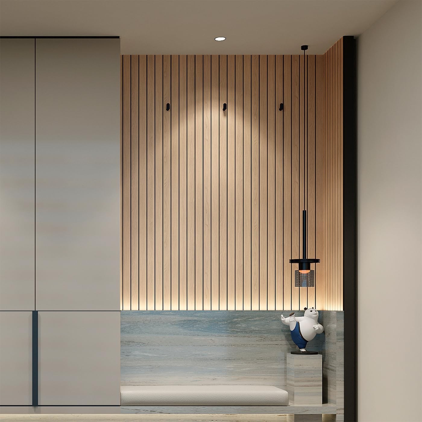 Yu Li 3Dh Peel And Stick Pvc Slat Wall Panel 236X15.75 Self-Adhesive Thick Faux