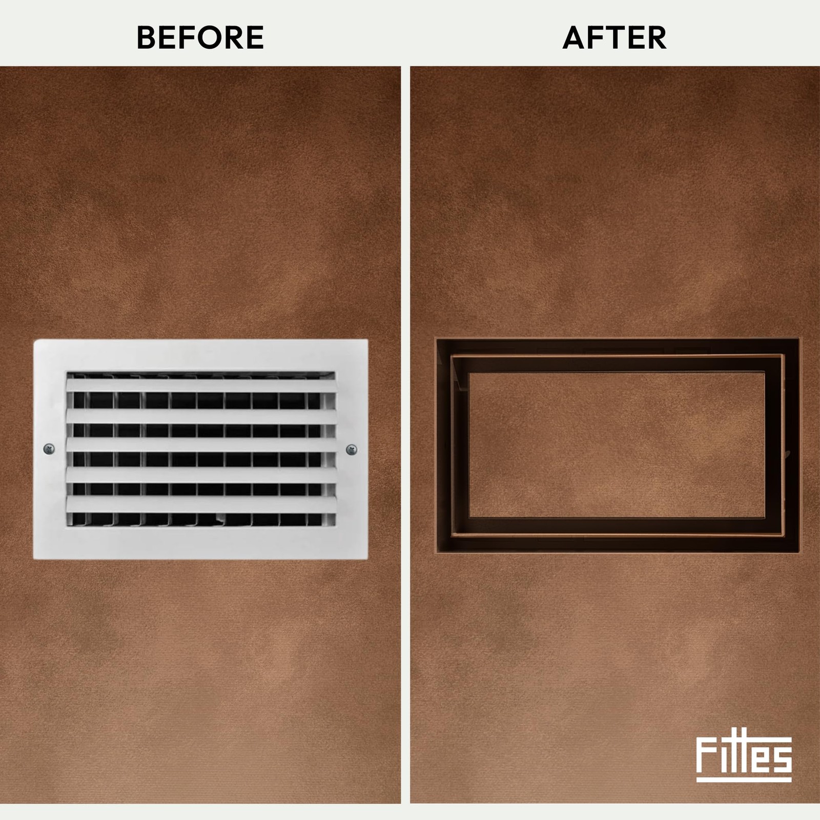 Fittes Flush Wall Vent [Lite+] – 6″x10″ – Cotton White – 6″x10″,
