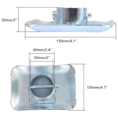 5000lbs Trailer Jack Foot Plate Capacity with Pin Base Replacement for A silver