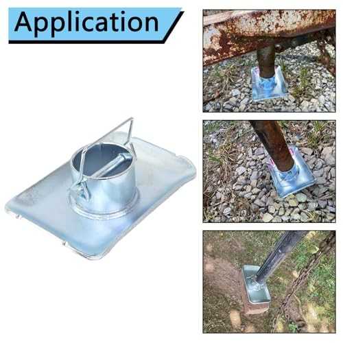 5000lbs Trailer Jack Foot Plate Capacity with Pin Base Replacement for A silver