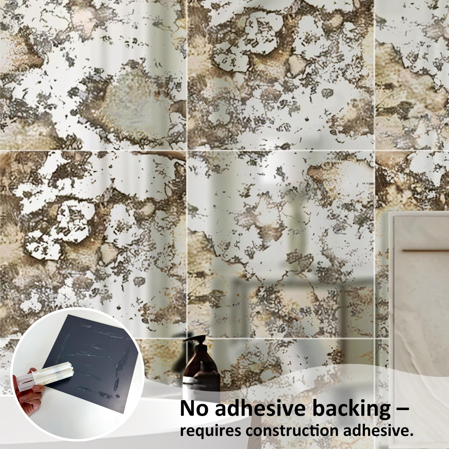 LiveInUrban 6PCS Silver Antique Acrylic Wall Panels for Home Living Room Bedroom