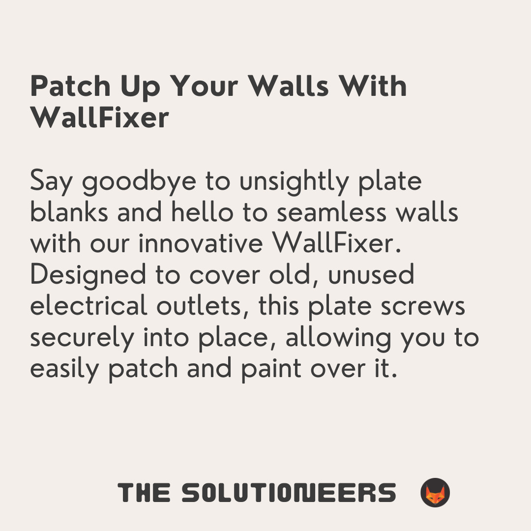 WallFixer Outlet Patch Plate – Single Gang Electrical Box Hole Repair – USA Made