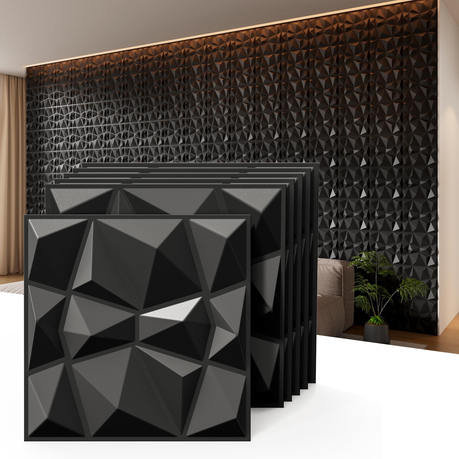 INMOZATA 3D Wall Panels for Interior Wall Decor, 33 Pack 12 x 12 Inch Decorative