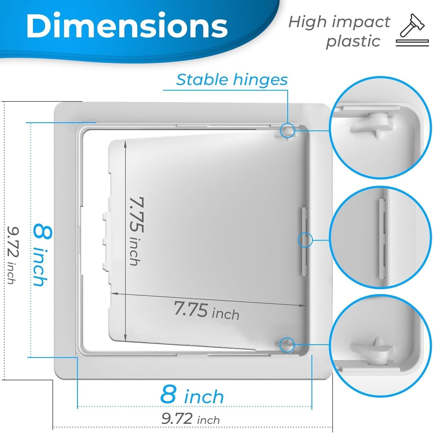 Impact-Resistant Drywall Access Panel – 8 x 8 Inch for Plumbing & Electrical