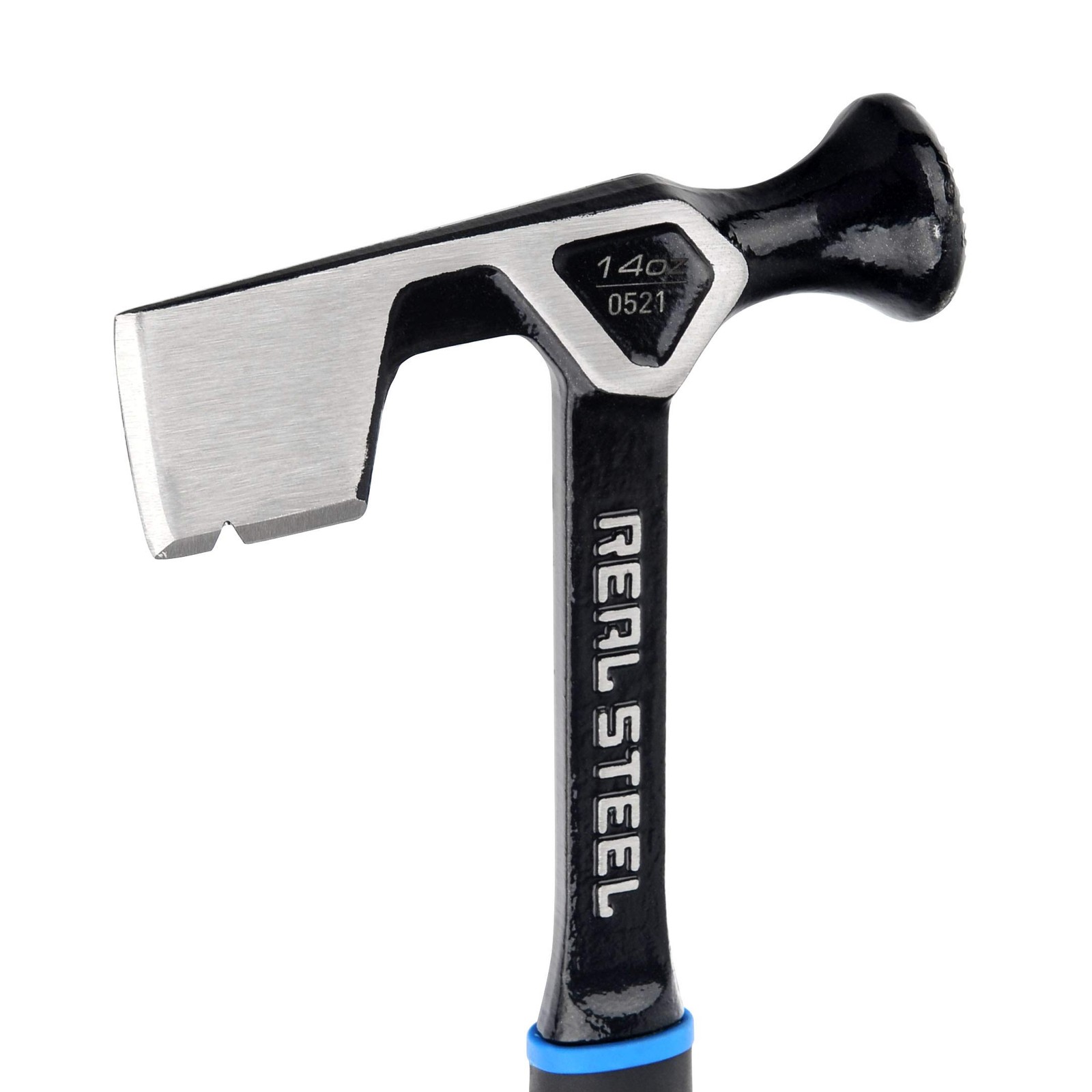 Real Steel Drywall Hammer 14 Oz Roofing Hatchet One-Piece Forged Milled Face
