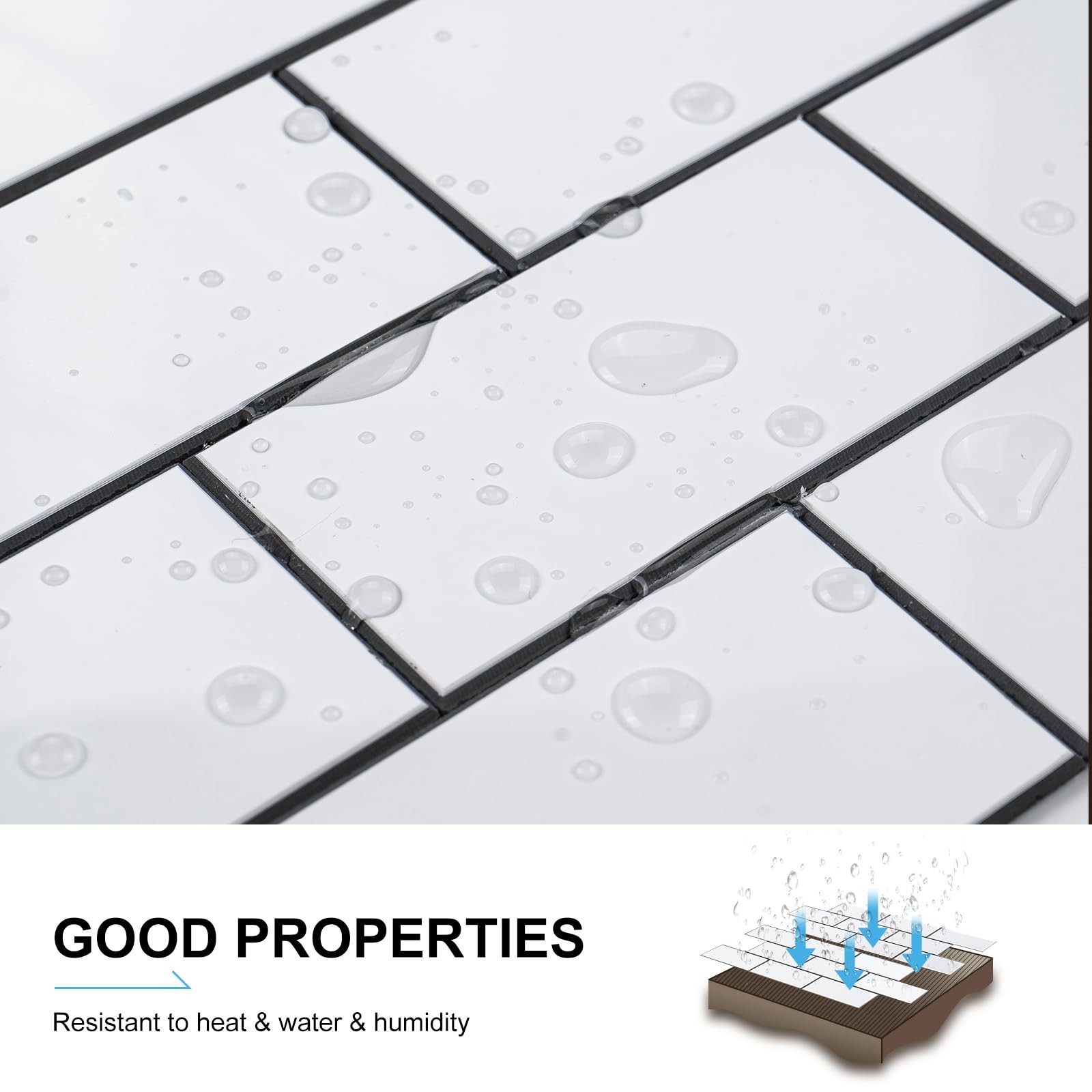 V-Mozza Peel And Stick Backsplash Tile 20 Sheets White Subway Tile Backsplash