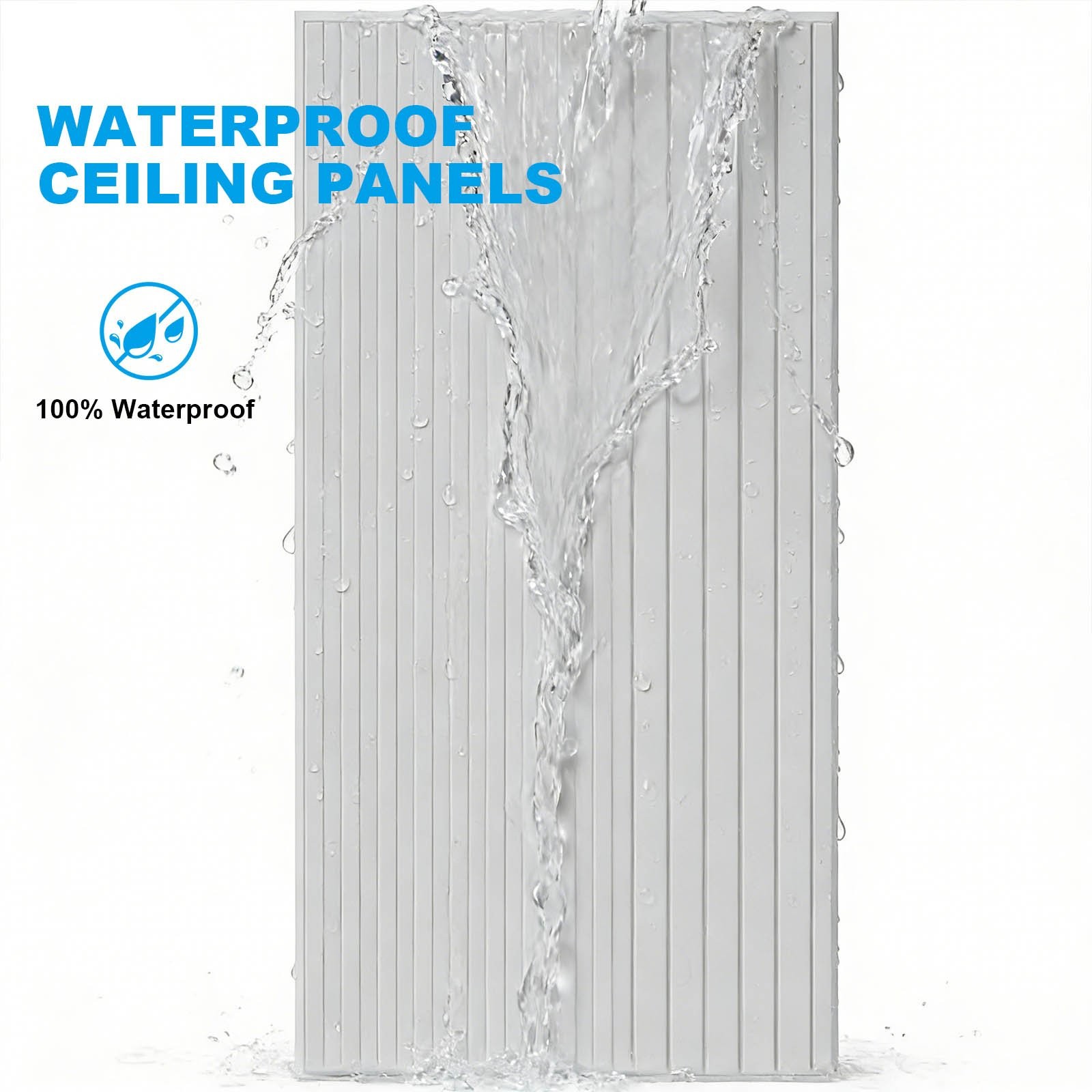 12PCS Ceiling Panel 2×4 Feet, PVC Decorative Ceiling Covering Panel,White