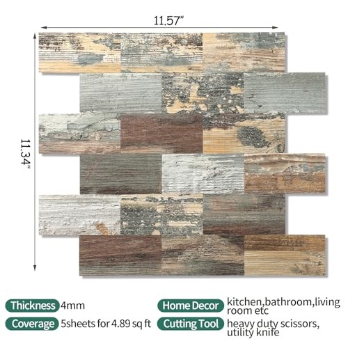 Reovatile 2026 Peel and Stick Backsplash Tile 11.34×11.57 Wall Kitchen Bathroom