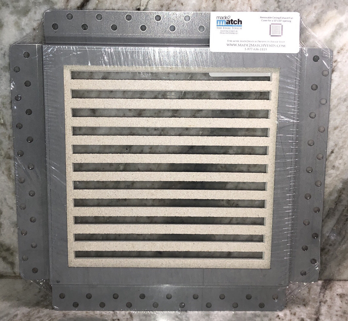 Made2Match MAG-X 10 Removable White Ceiling Exhaust Fan Cover 10”x10”Opening-NEW