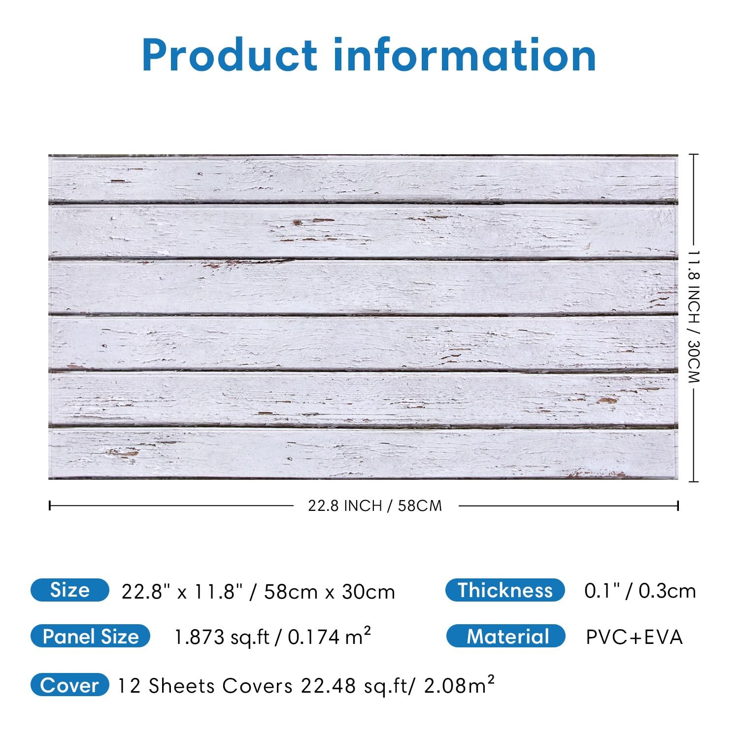 Comstickc 3D Faux Wood Wall Sticker Peel And Stick Wall Covering12 Pcs Of 22.8