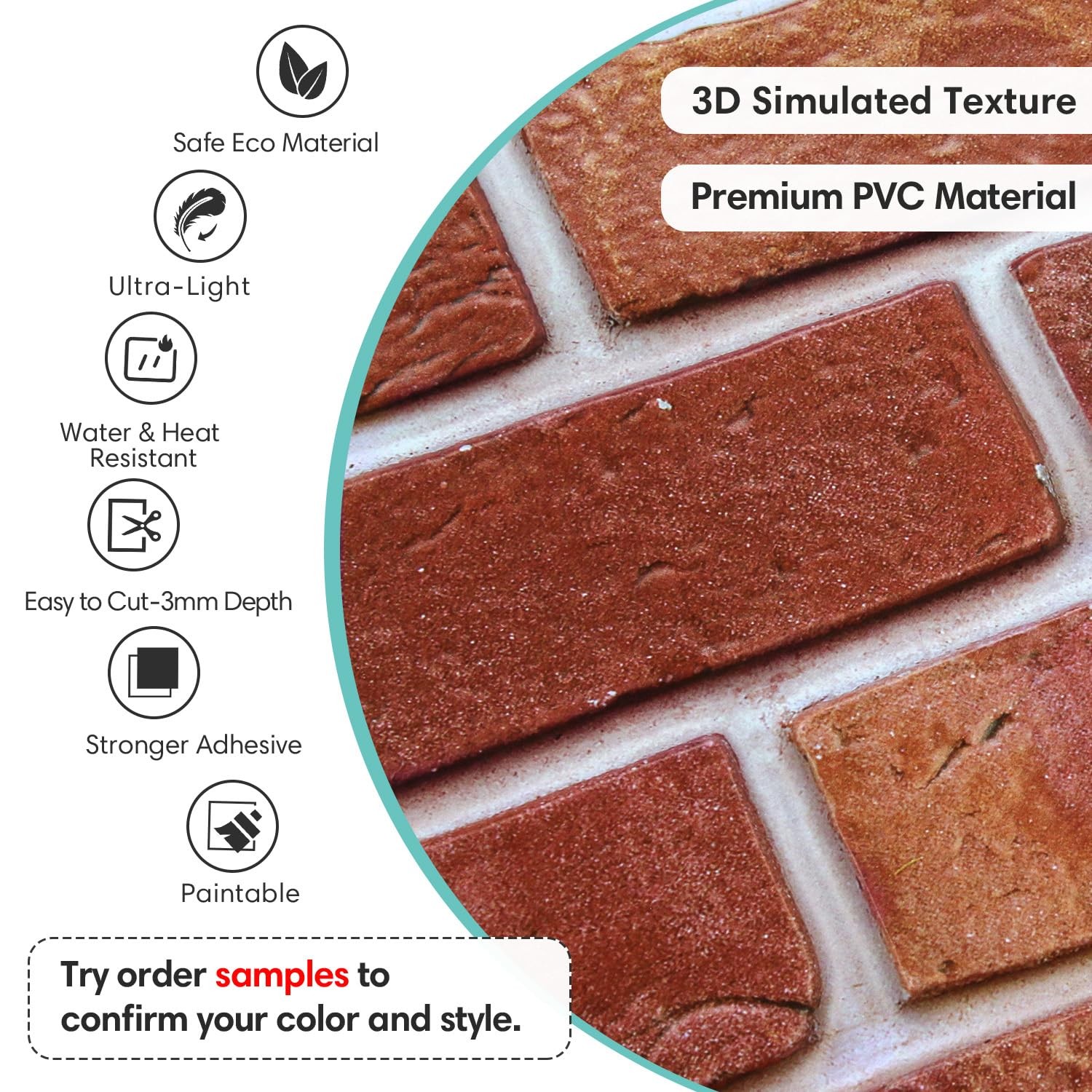 Commomy 3D Brick Wall Panels Peel And – Not Real Brick 12 Pcs Of 22.8 X 11.8