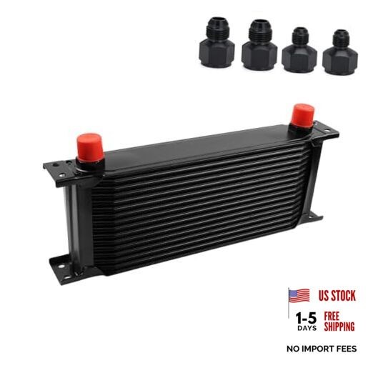 19 Row Oil Cooler 10AN Stacked Plate Aluminum Transmission Engine Cooler 19 ROW