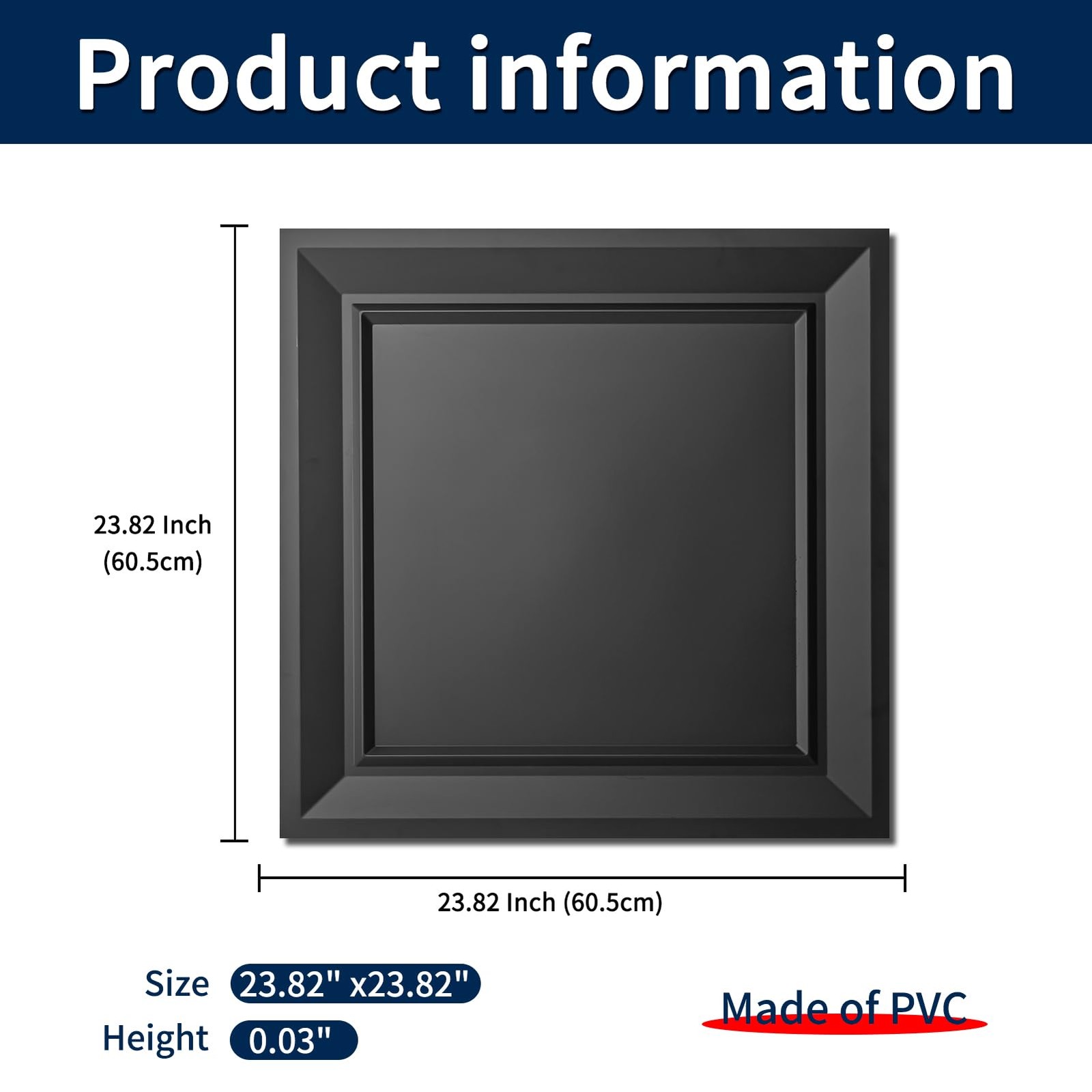 Art3d 24×24 PVC 3D Wall Drop Ceiling Tiles 12-Pack Fire Rated Washable 48 sq ft