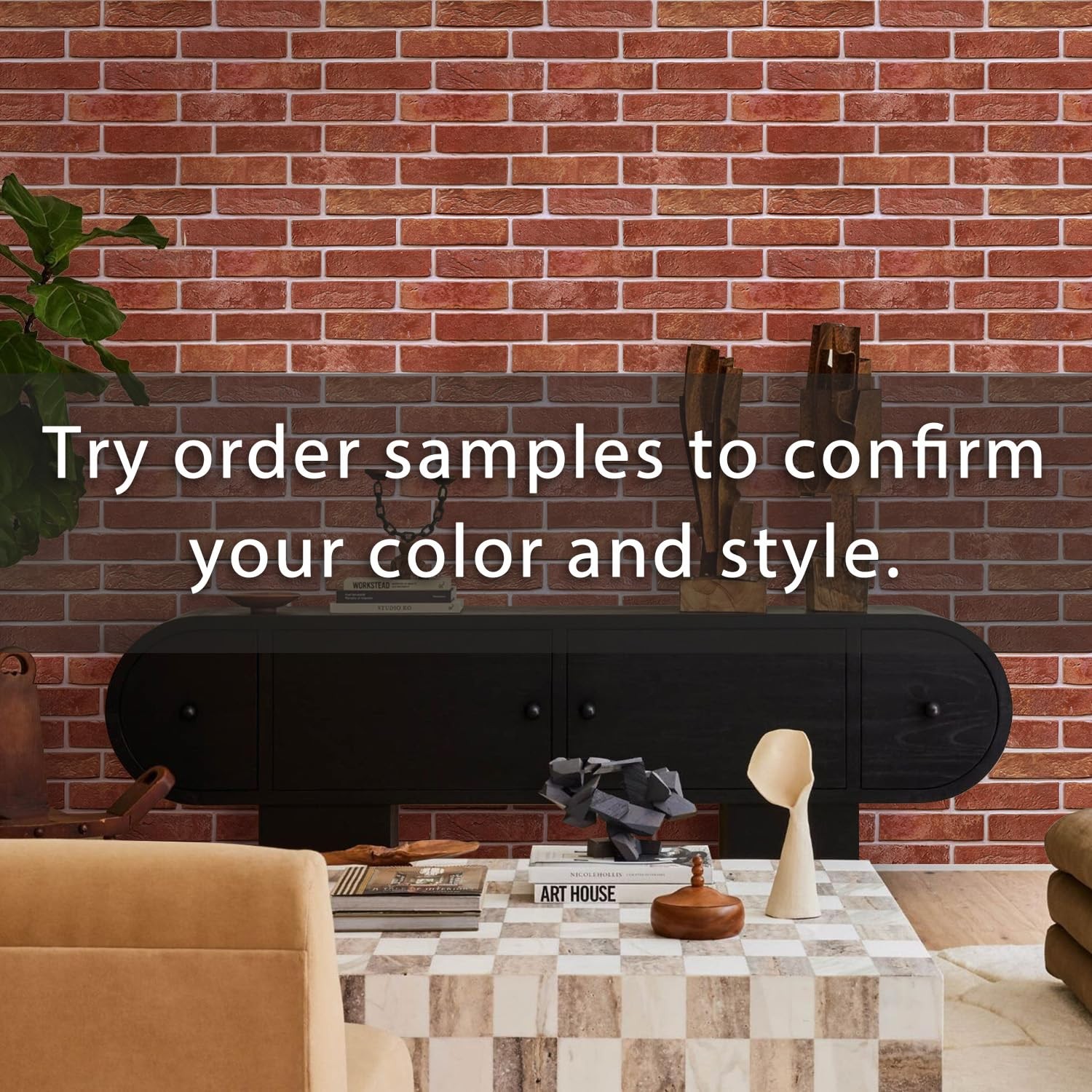 Commomy 3D Brick Wall Panels Peel And – Not Real Brick 12 Pcs Of 22.8 X 11.8