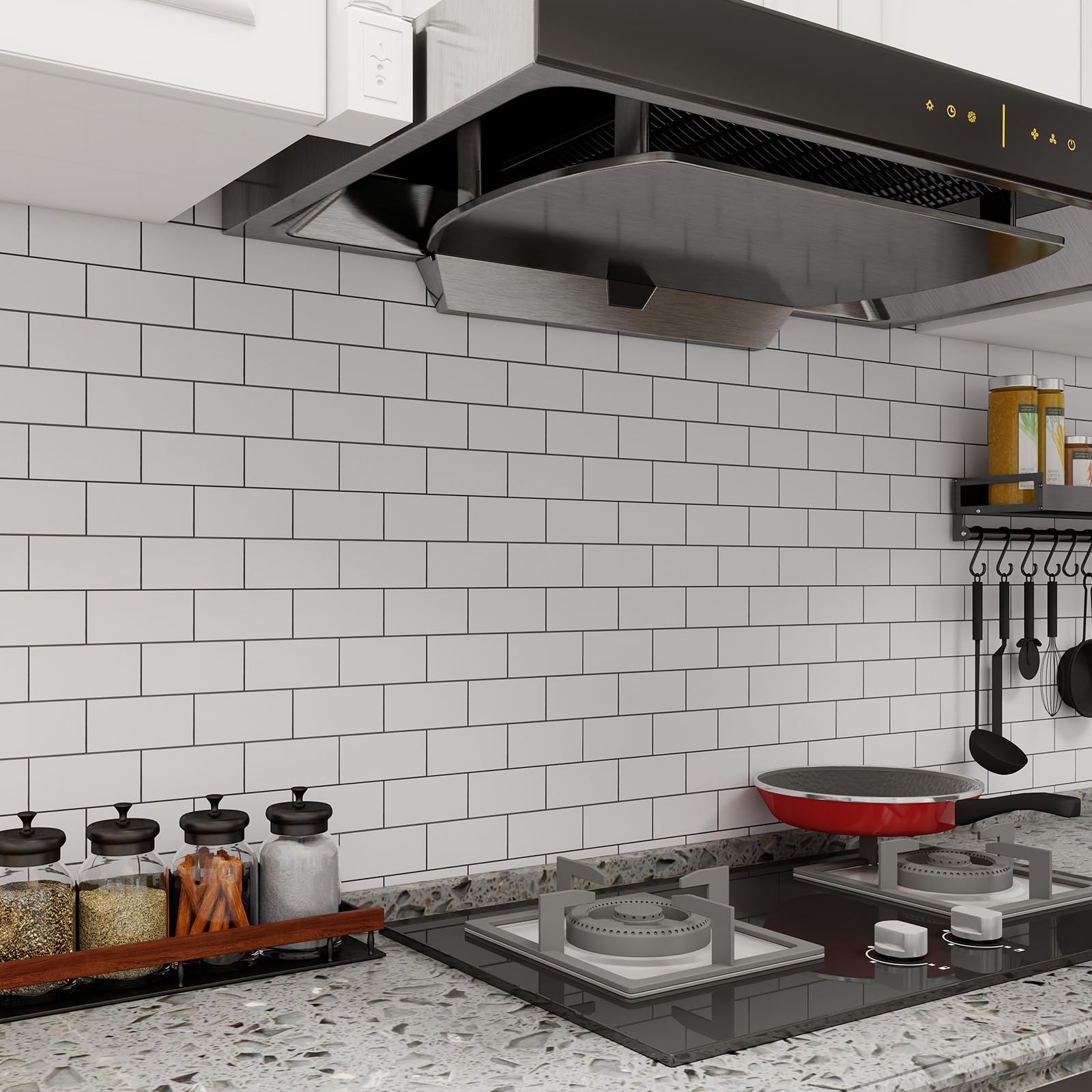 V-Mozza Peel And Stick Backsplash Tile 20 Sheets White Subway Tile Backsplash