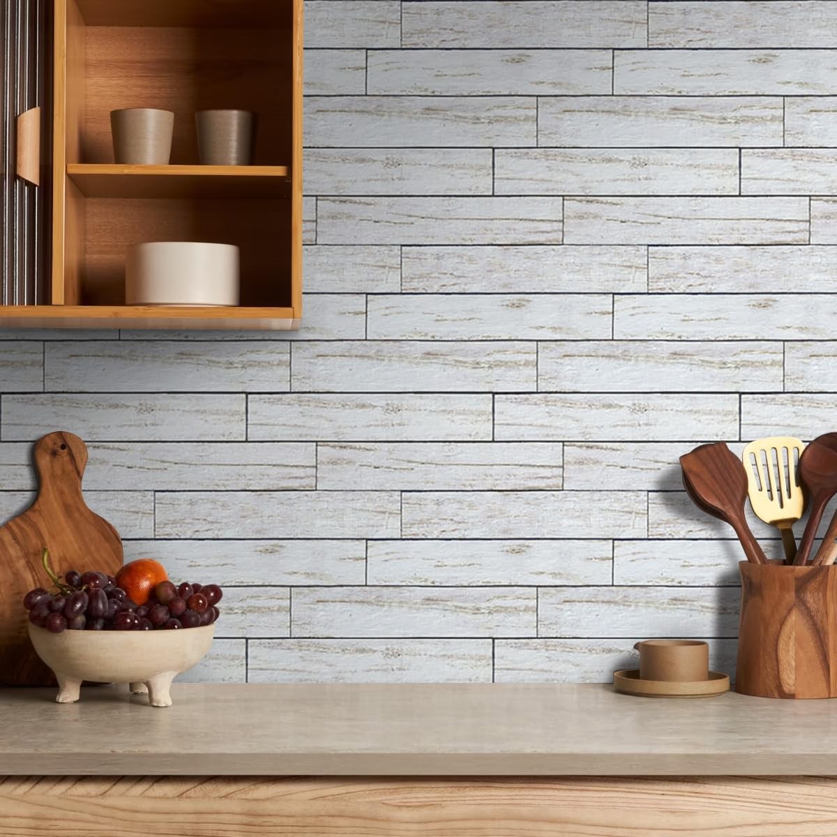 Comstickc Peel And Stick Faux Wood Wall Sticker Wall Panels 10 Pcs Of 12 X 12
