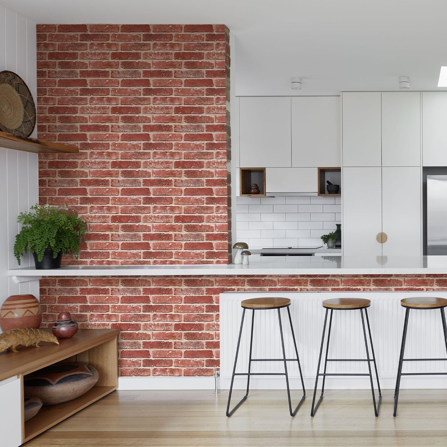 Commomy 3D Faux Brick Wall Panels Ultralight Thin Pvc Brick Peel And Stick