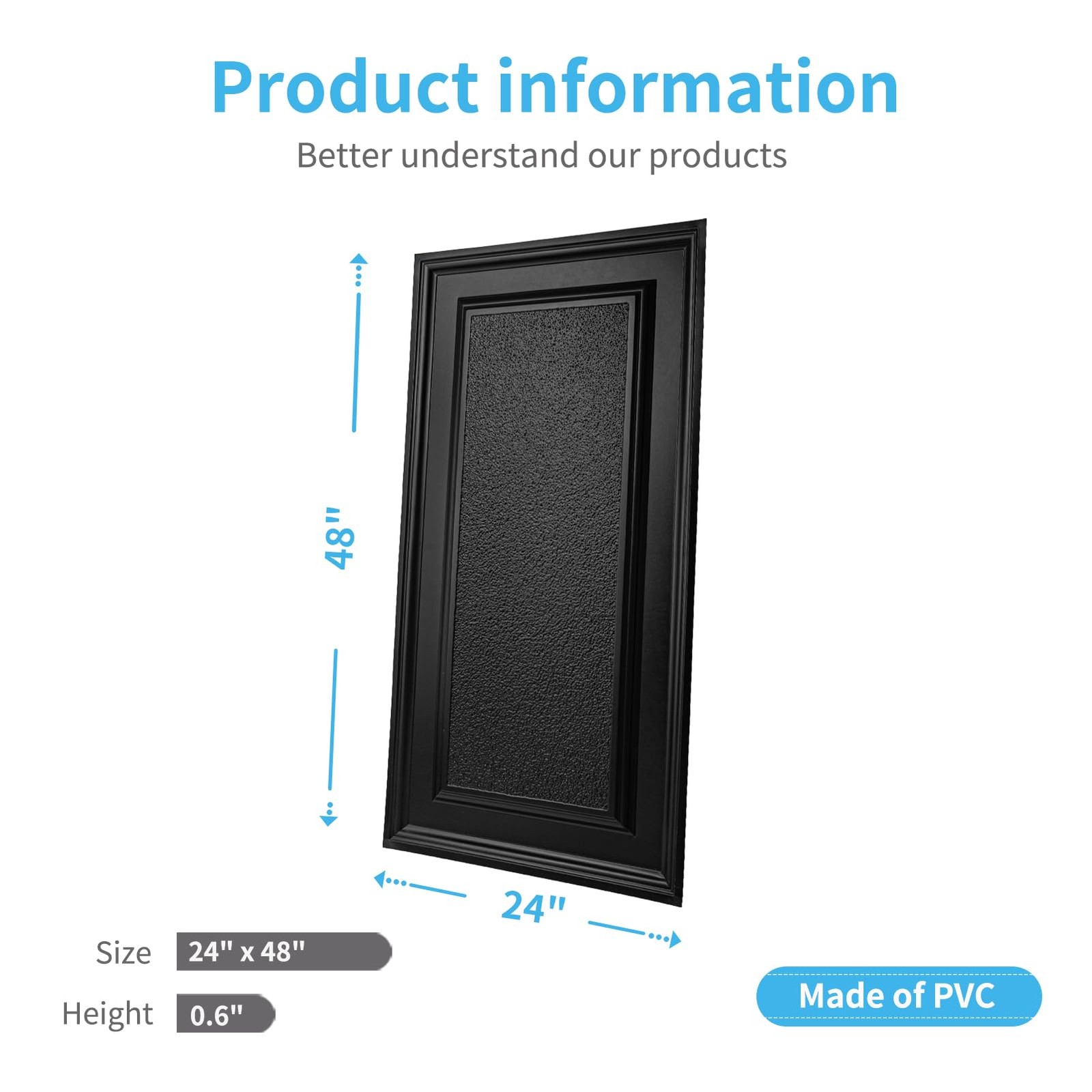 Art3D Drop Ceiling Tiles 24X48 Inch Black 12-Pack 96 Sq.Ft 3D Wainscoting