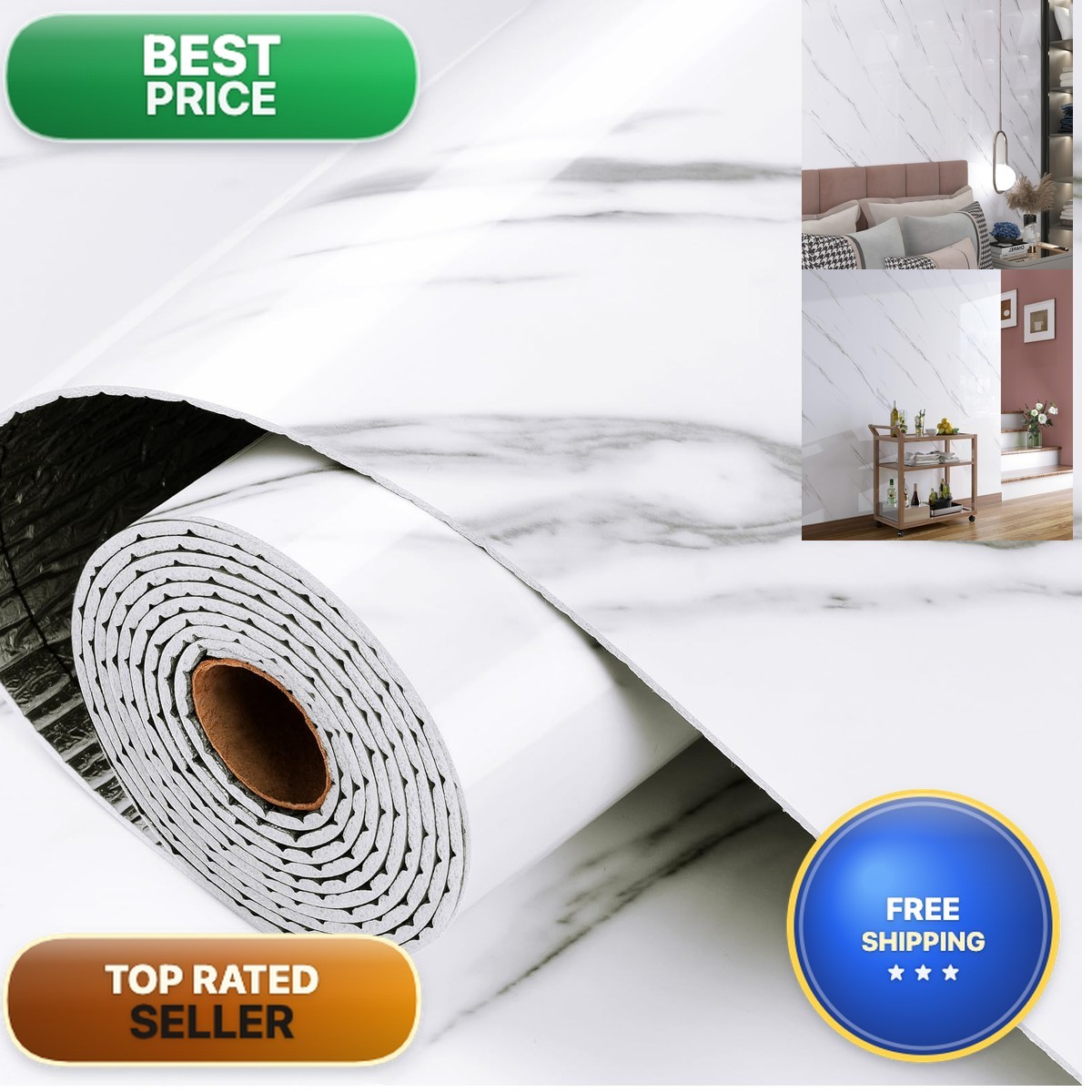 Lacheery 15.8X317 Removable Marble Wall Panels For Interior Walls Decor Faux