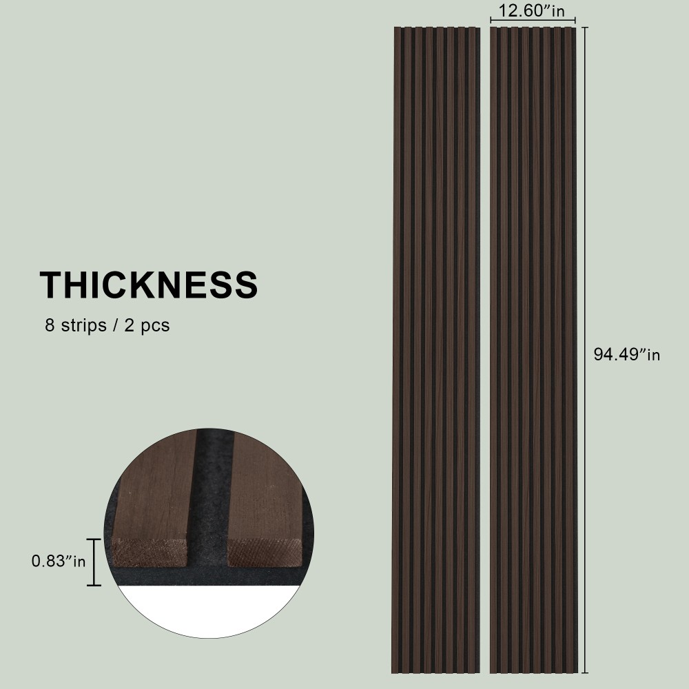 2pcs Wall Panels Acoustic Solid Wood Soundproof Wall Panels Wood Slat Wall Panel
