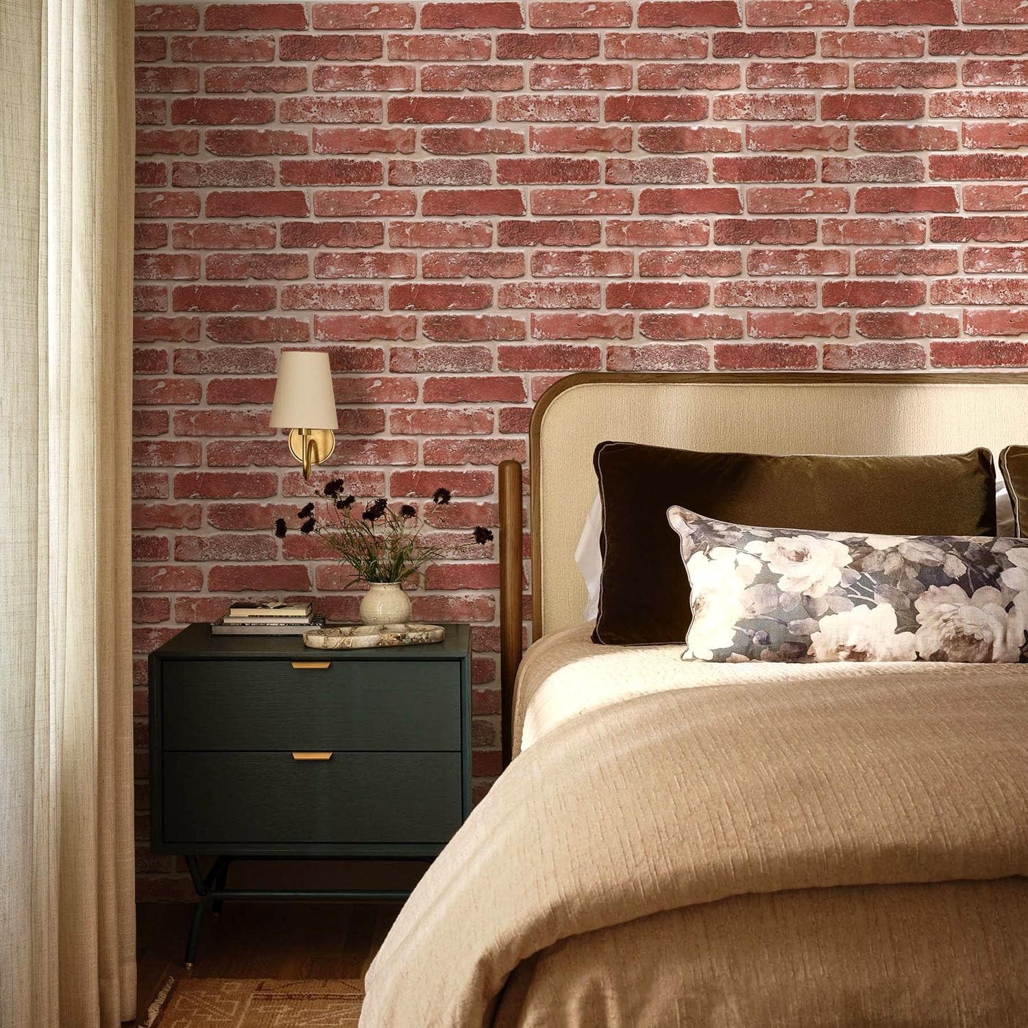 Commomy 3D Faux Brick Wall Panels Ultralight Thin Pvc Brick Peel And Stick