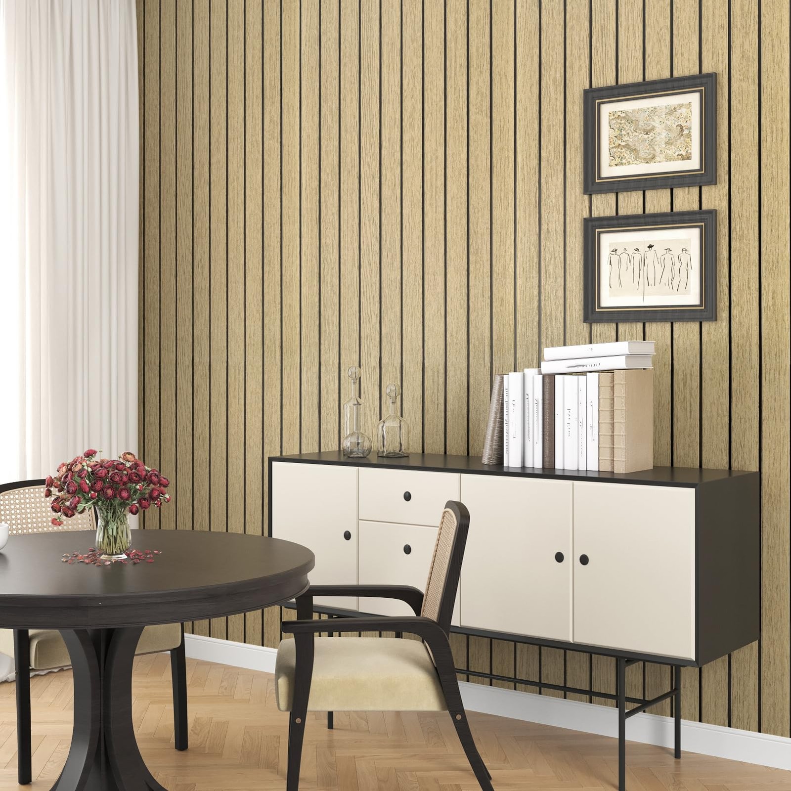 Wallercity Brown Wood Slat Wall Paneling For Interior Walls Removable