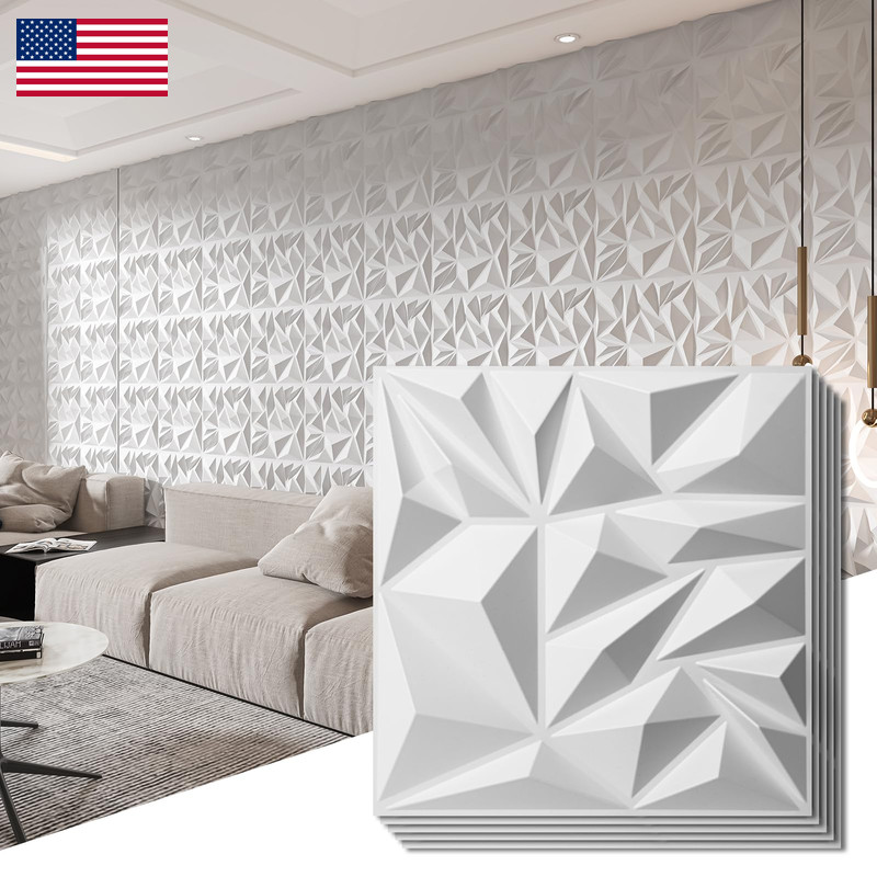 Art3D 33-Pack 3D Wall Panels For Interior Wall Decor Modern Diamond Textured