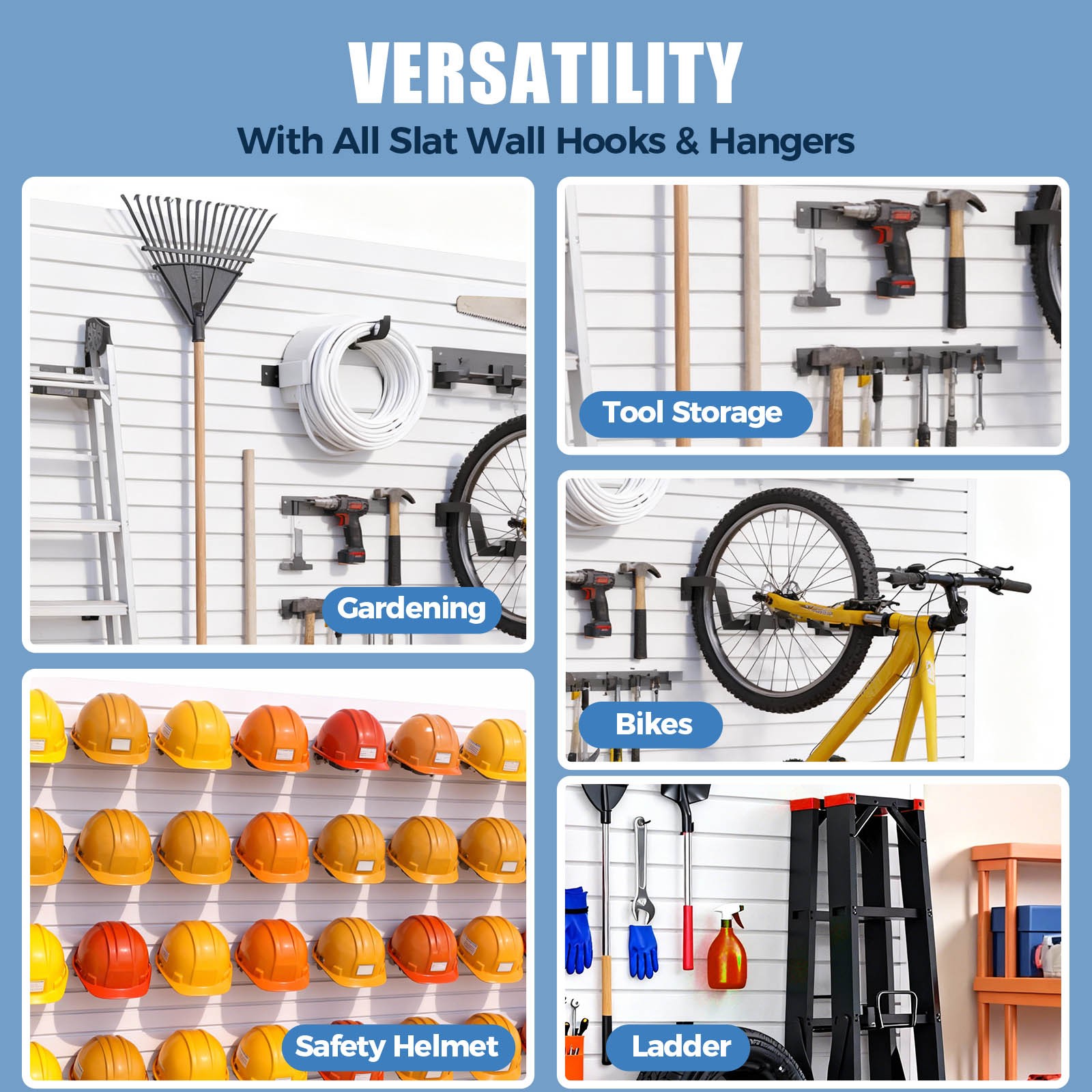 Heavy Duty Slat Wall Paneling Sheets for Garage Storage and Organizer Storage