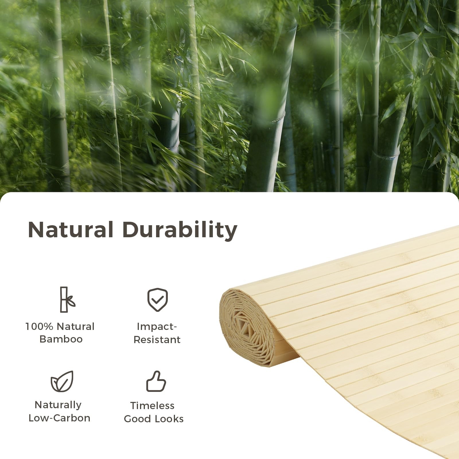 OUZUGIE 2 Pack 96×24 Inch Natural Bamboo Wall Panel – Raw Pole Wrap Paneling for