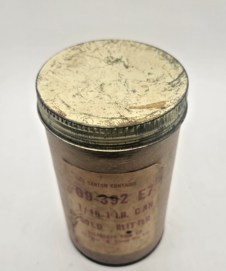 Vintage Goldblatt Gold Ceiling Glitter 1 lb Can NOS Popcorn Acoustic Shimmer