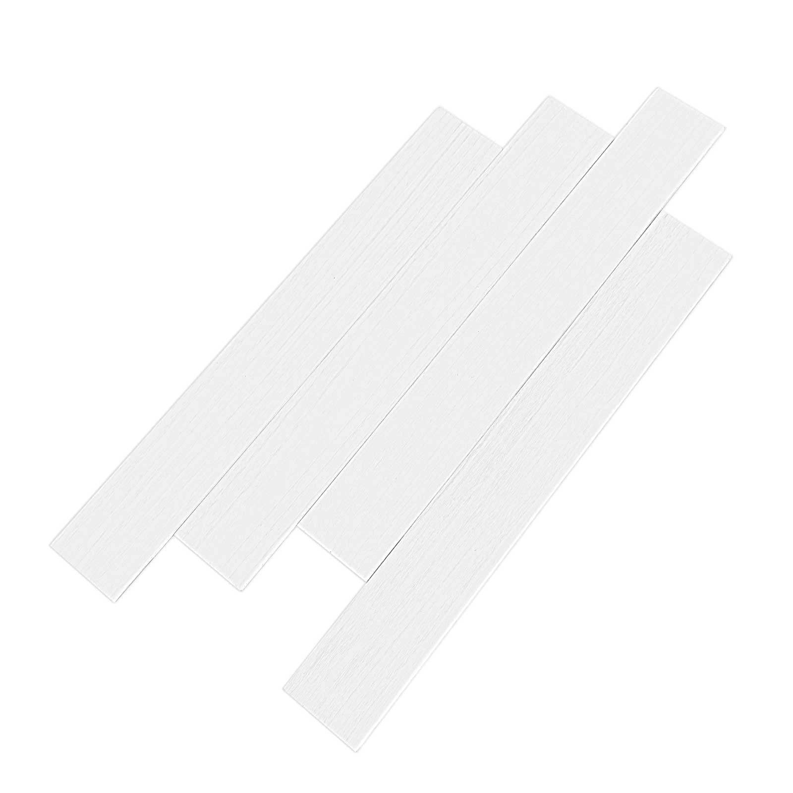 Luxdecor Real Wood Planks For Wall- White Shiplap Boards 5 Peel And Stick