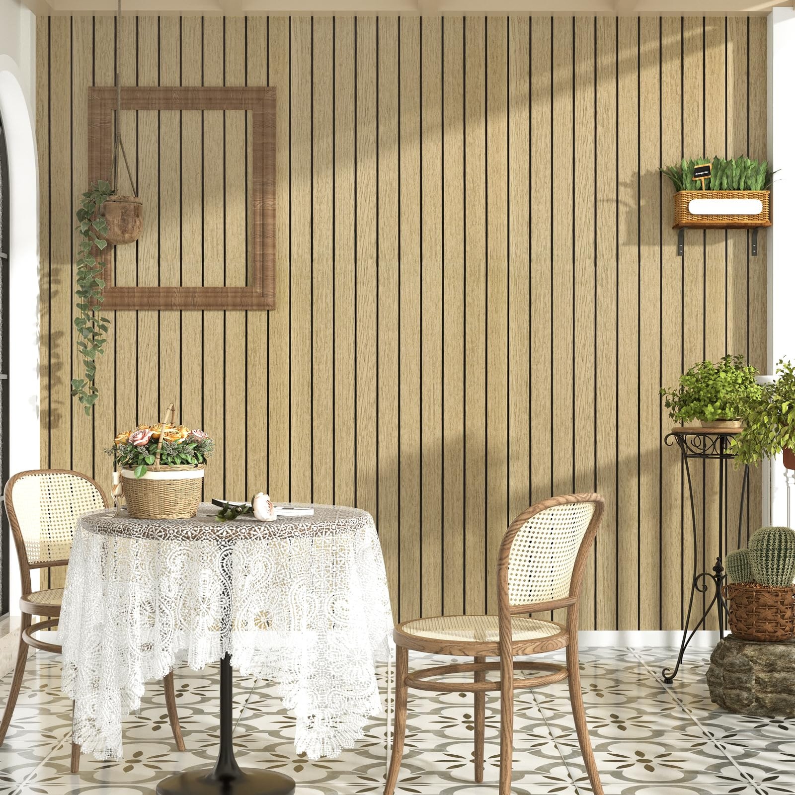 Wallercity Brown Wood Slat Wall Paneling For Interior Walls Removable