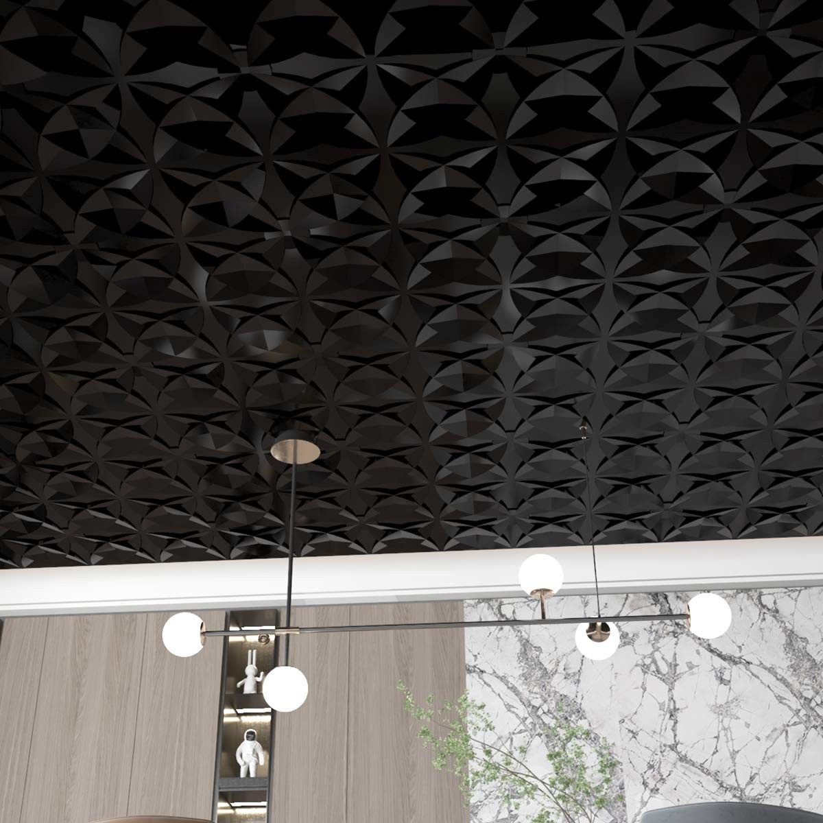 Art3D Decorative Ceiling Tile 2X2 Glue Up Suspended Ceiling Tile Pack Of 12Pcs