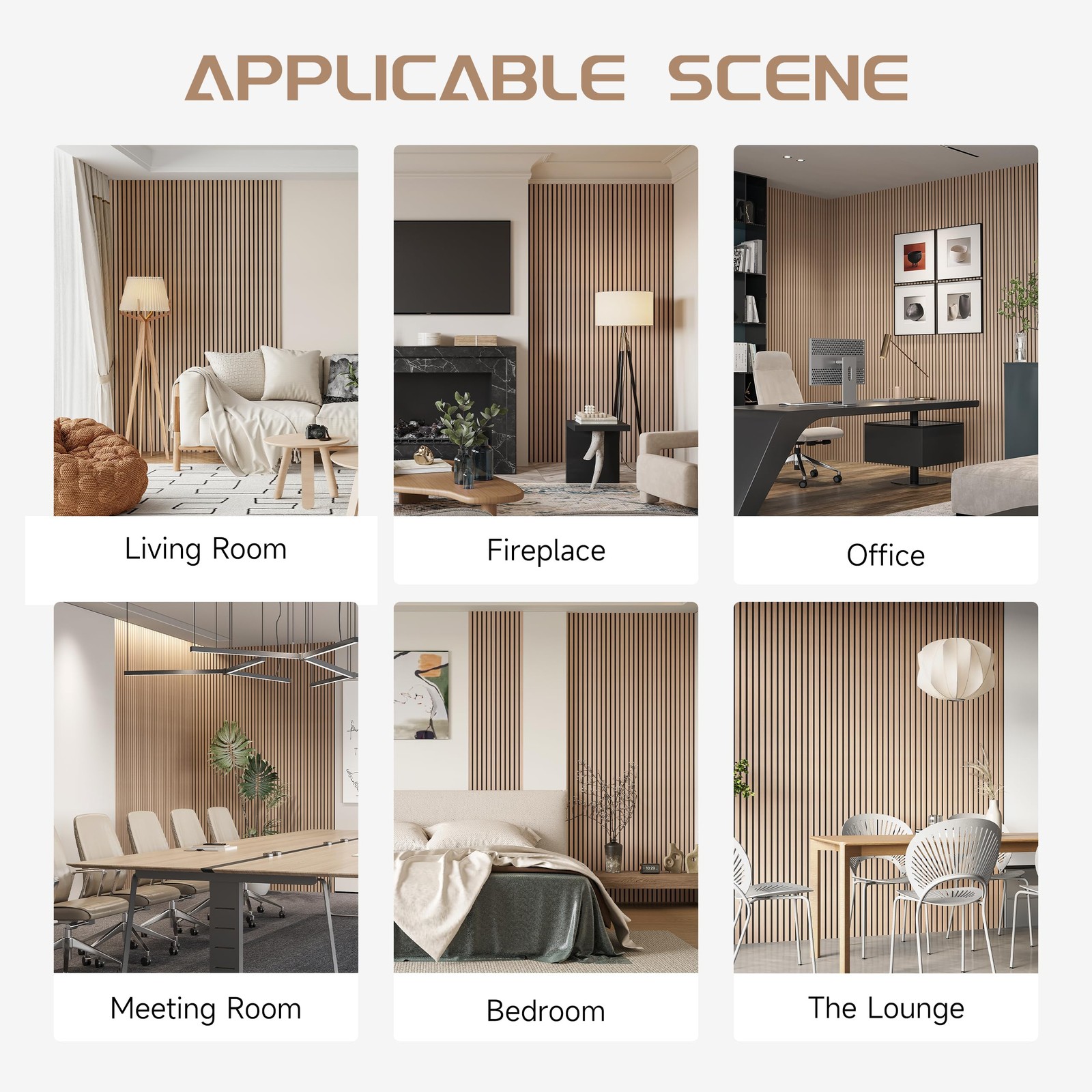 Pohare Wood Slat Wall Panels 2 Pack 8 X 1 Ft Decorative Wood Panels For