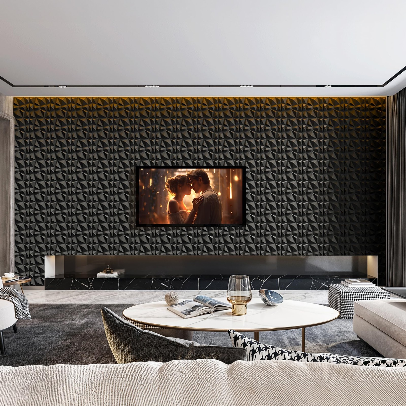 INMOZATA 3D Wall Panels for Interior Wall Decor, 33 Pack 12 x 12 Inch Decorative