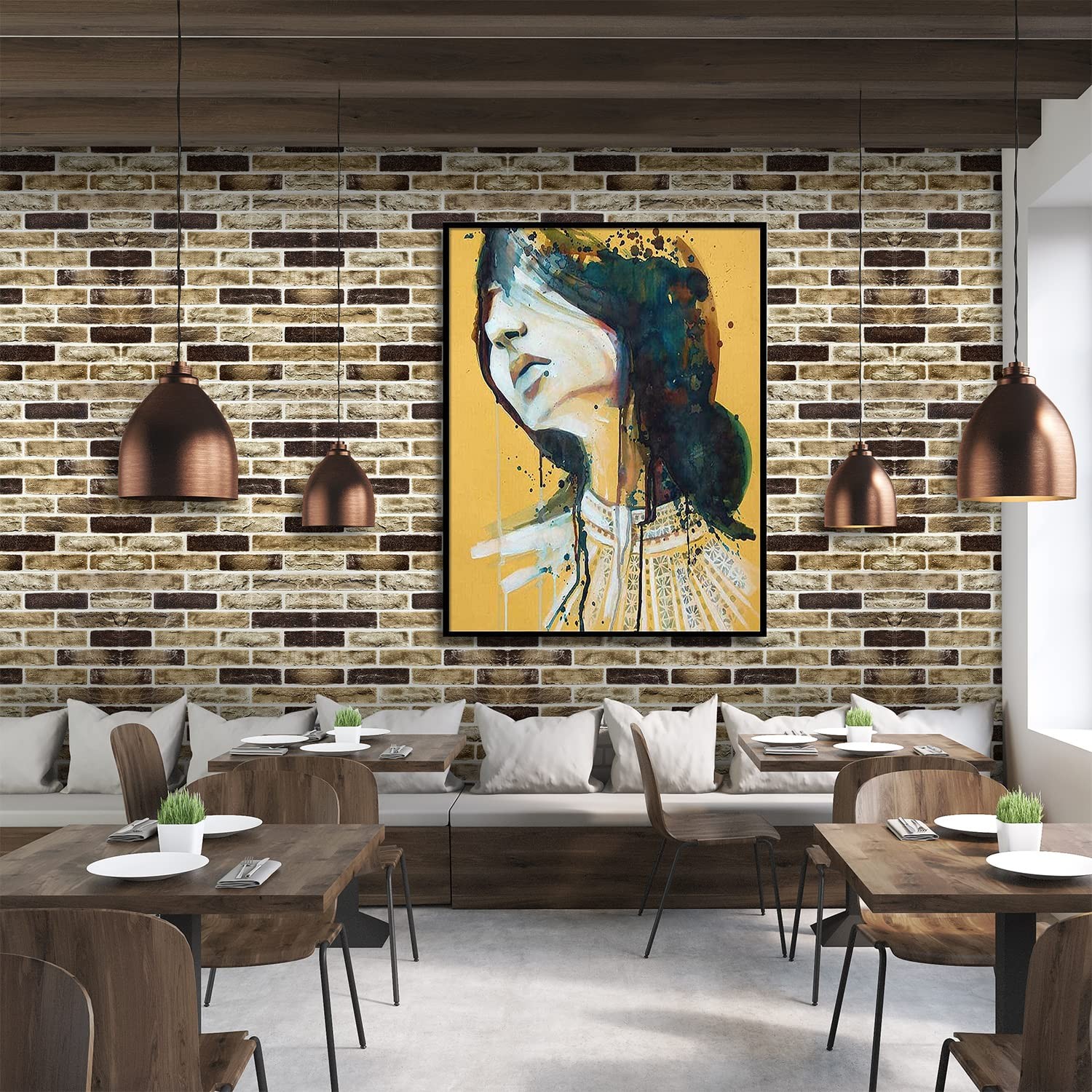 Yll Yll 20-Pack 104 Sq.Ft 3D Wall Panels Peel And Stick 3D Faux Brick Wallpaper