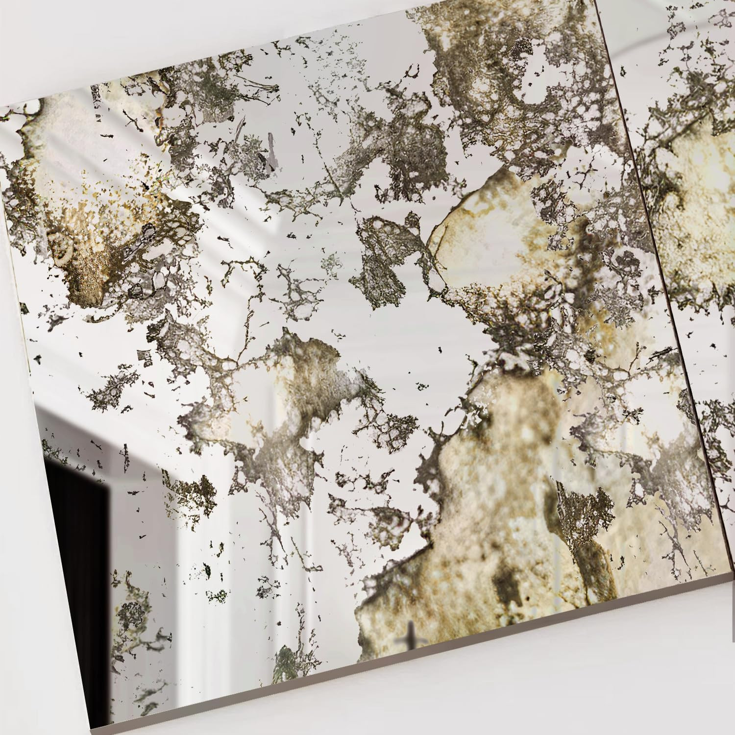 12PCS Silver Antique Acrylic Wall Panels for Living Room & Bedroom Decor