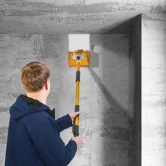 Wallboard Mud Compound Putty Finishing Box Tool, Yellow Metal Wall Painting Tool