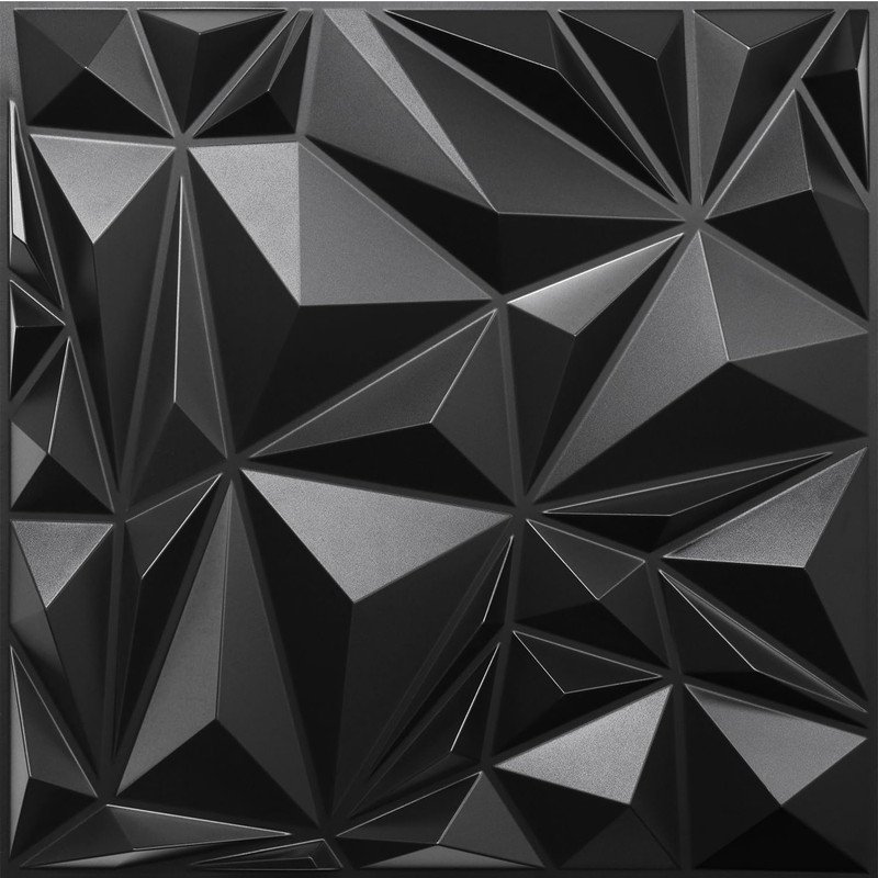 Stickgoo 12 Pack 3D Wall Panels For Interior Wall Decor Black Diamond Design