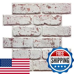 COMSTICKC 3D Faux Brick Wall Panel Peel and Stick 10 Pcs 12X12 Small PVC Decorat
