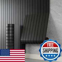 Yll Yll Pvc Slat Wall Panel Peel And Stick 236X 15.7 Faux Black Wood Grain Slat